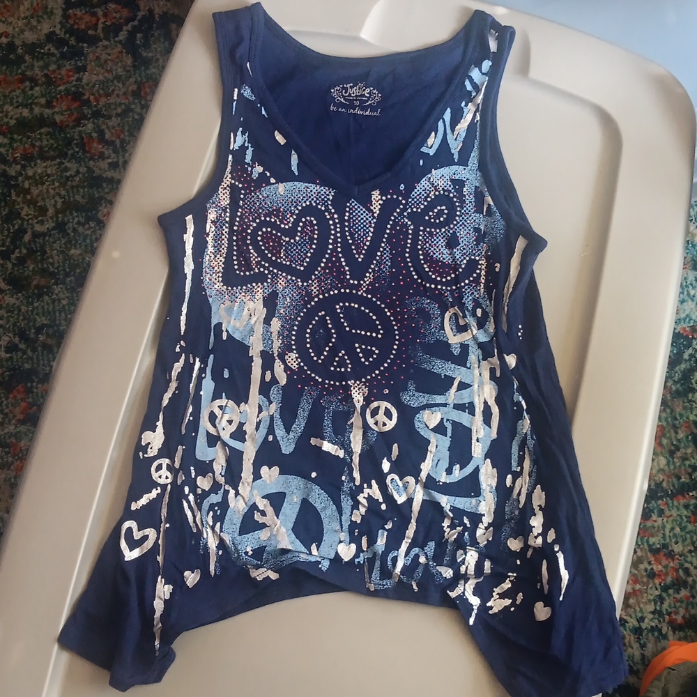 Justice sleeveless shirt with silver design
